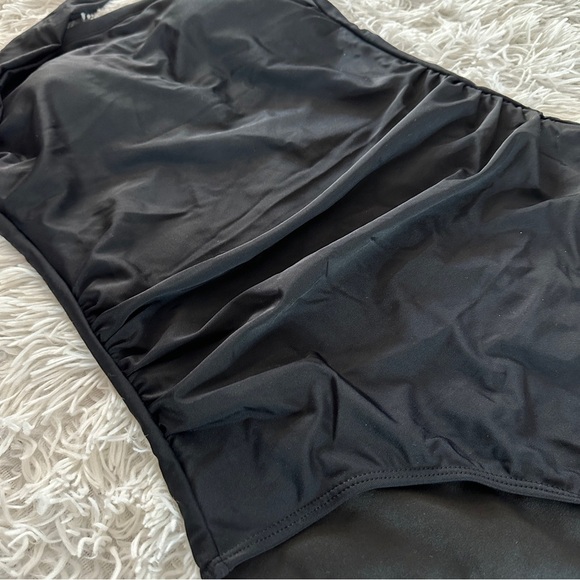 HOLIPICK One-Shoulder Ruched Black Swimsuit Women’s Size M - Picture 5 of 15